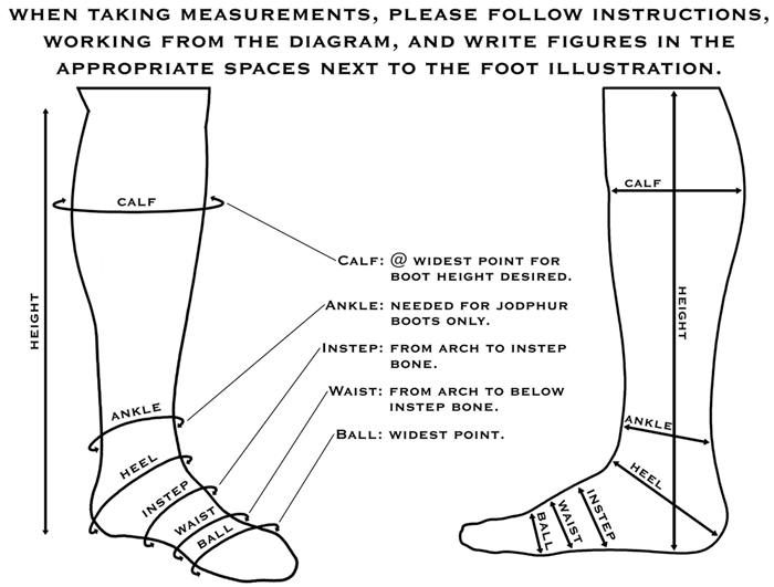 sfære Vice Tal til CABOOTS - Sizing & Measurements - Measurement Instructions - CABOOTS -  Custom Cowboy Boots