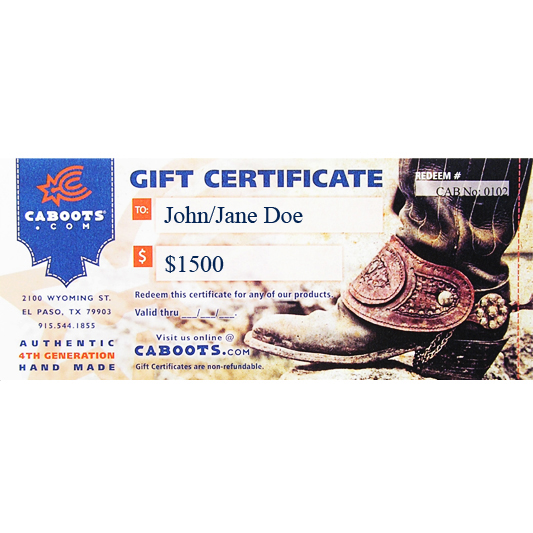 $1500 Gift Certificate