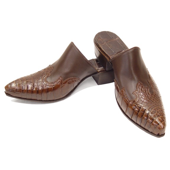Smooth Nile Crocodile Wing Tip Mules (15 Colors)