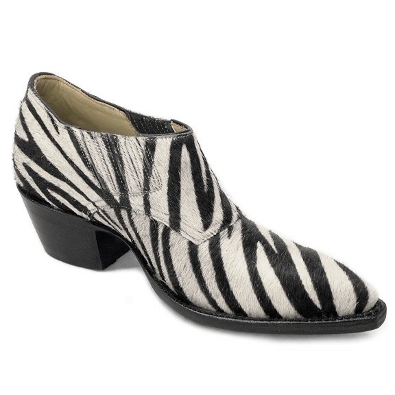 Zebra Hair-On Shoe Boots