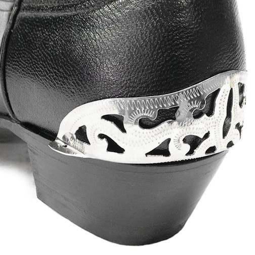 German Alpaca Boot Heel Plates Filigree (Silver)