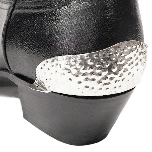 German Alpaca Boot Heel Plates Hammered (Silver)