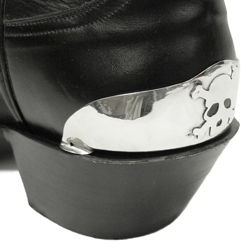 German Alpaca Boot Heel Plates Skull (Silver)
